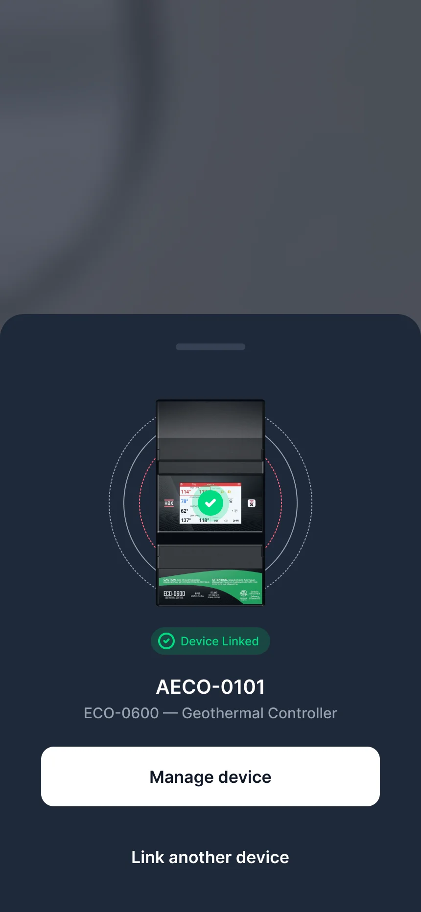 SensorLinx device pairing screen