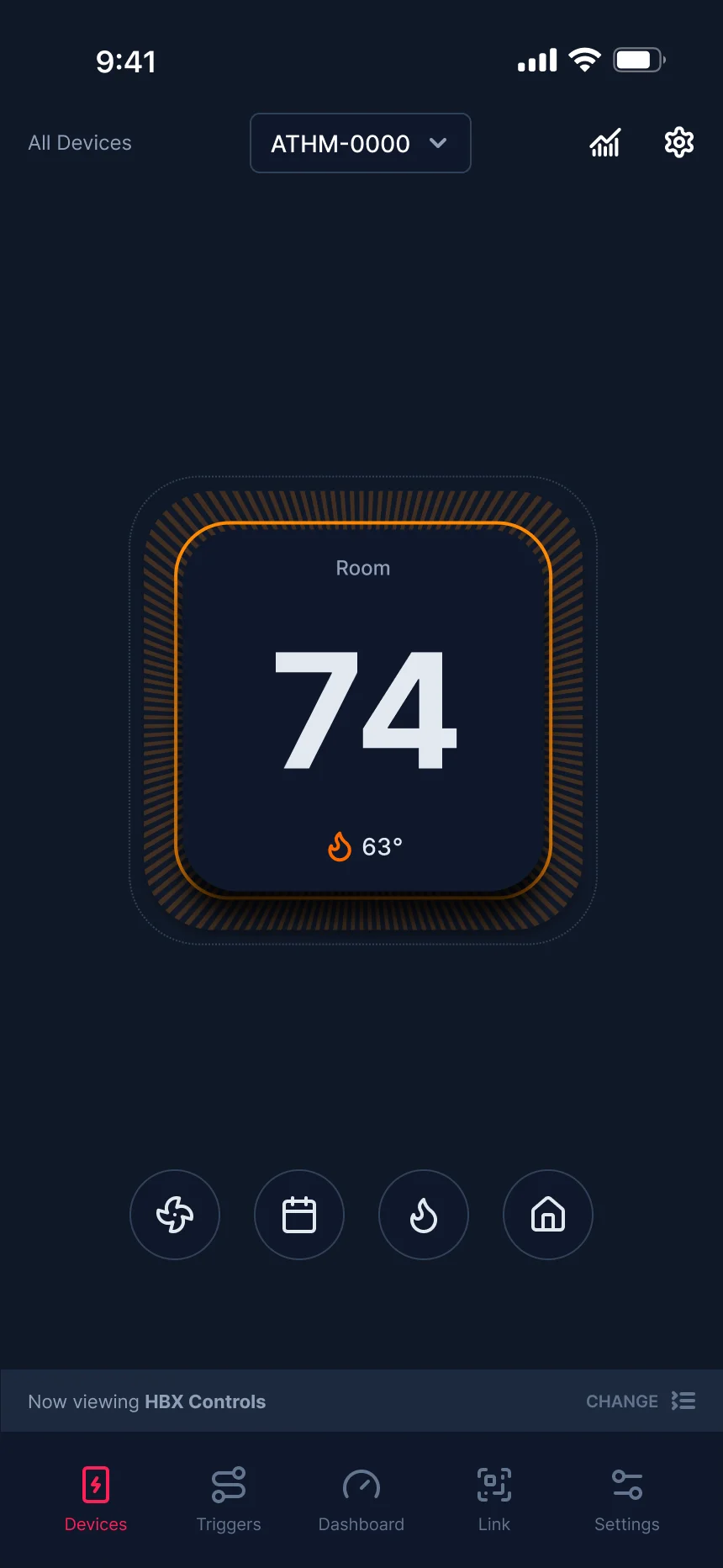 SensorLinx thermostat screen